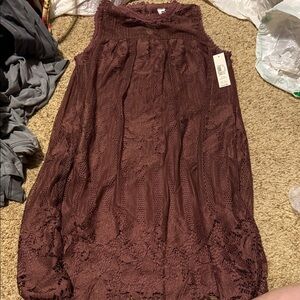 Lace Sleeveless dress rustic brick